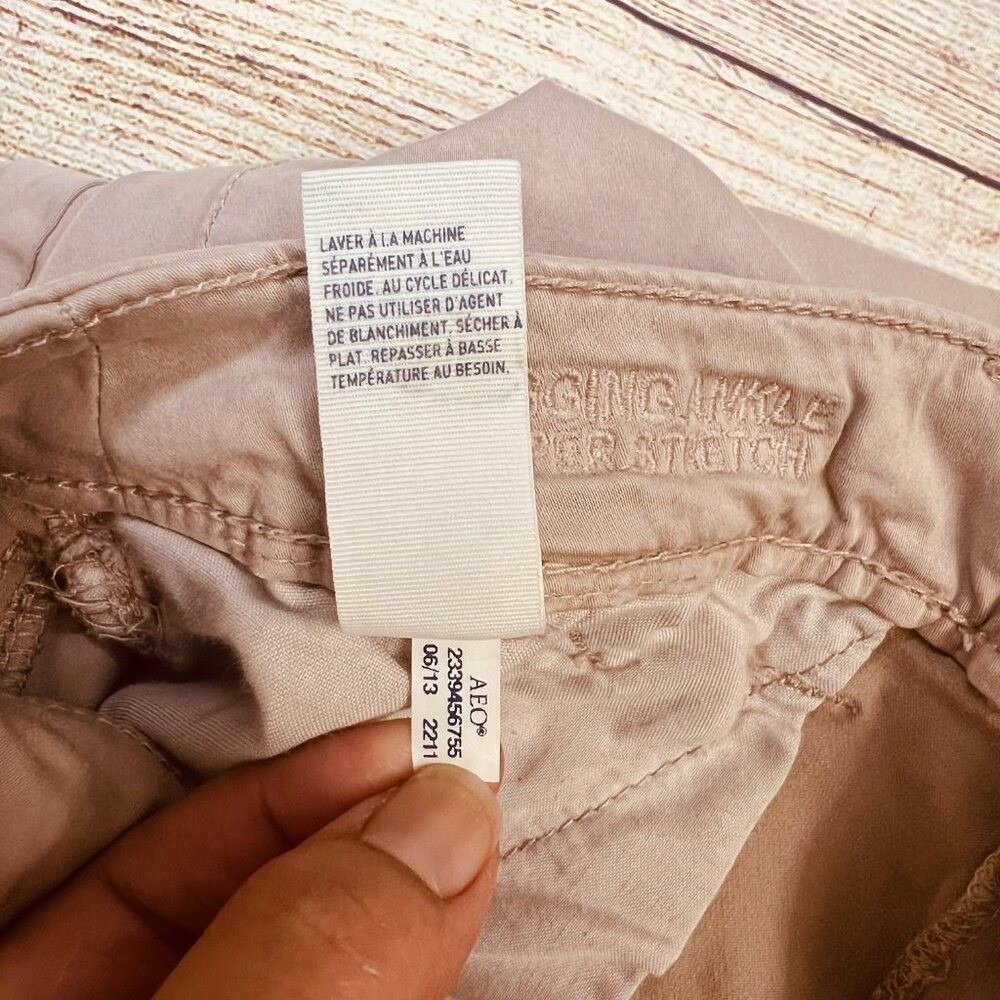 American Eagle Outfitters Tan Moto Jegging Ankle Super Stretch Pants Size 8 - Picture 6 of 13